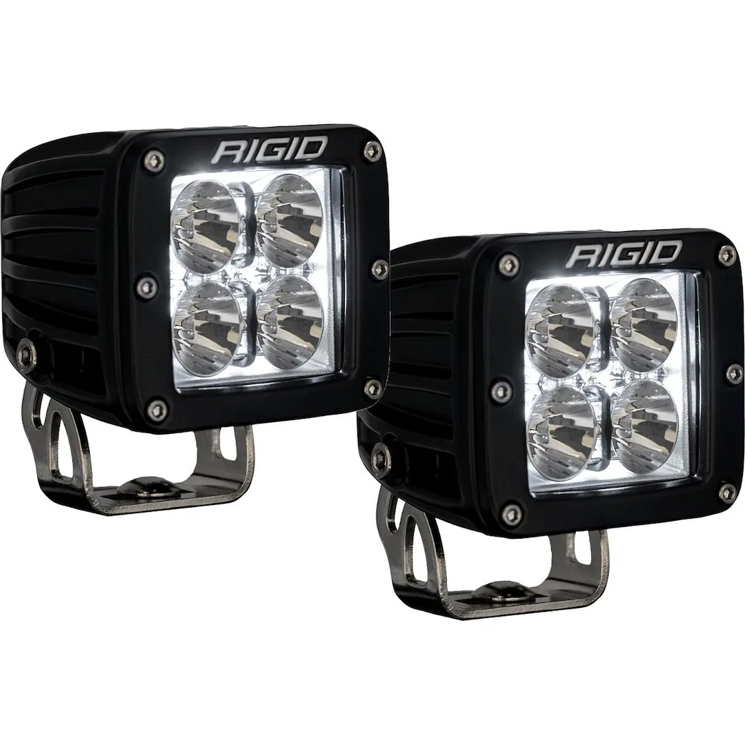 202053 – RIGID IND Driving/ Fog Light, LED Bulb 4 LED Clear Bulb 3.2 Inch Square 1.2 Amp Draw At 14 Volt 17 Watt Broa...